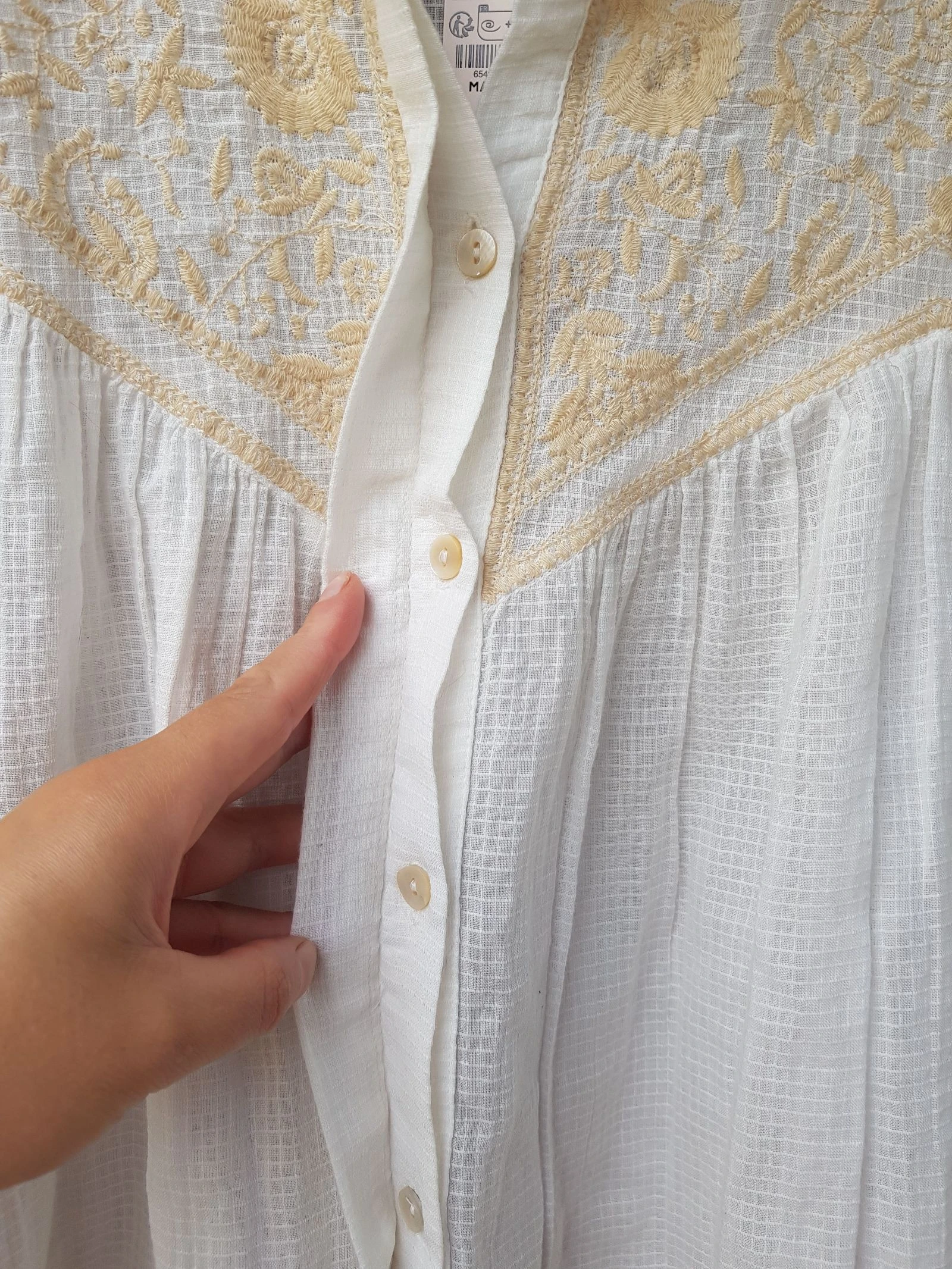 Camisa bordada romântica boho algodão Etam P – photo 3
